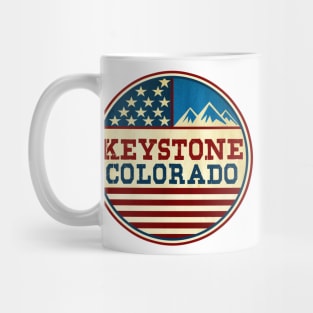 Keystone Colorado Skiing Mountains Ski Red White And Blue Mug